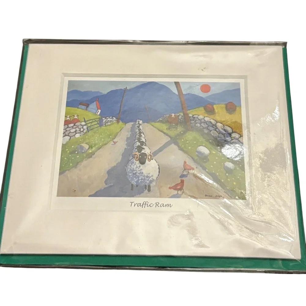 Thomas Joseph Traffic Ram Whimsical Sheep Greeting Card Mated TJ110 New Ireland